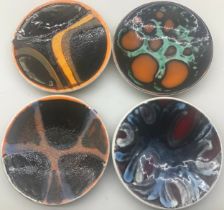 Poole Pottery Delphis pin dishes x 4