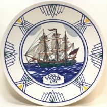 Poole Pottery hand painted Poole Whaler charger by Michelle Knight