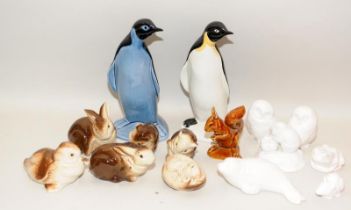 Poole Pottery large Penguin together with one other & a qty of other Poole animals to include