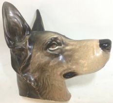 Poole Pottery wall mounted Alsation's dog's head 1938-39.