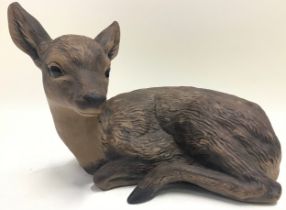 Poole Pottery stoneware large model of Fawn modelled by Barbara Linley-Adams.