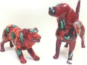 Poole Pottery interest Anita Harris dog figurine together with one other (2)