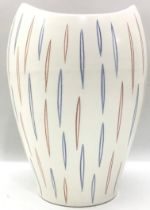 Poole Pottery shape 720 PV pattern (slits) vase, hard to find shape 9.75" high.