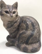 Poole Pottery stoneware model of a cat modelled by Barbara linley-Adams 7.6" high.