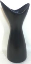 Poole Pottery large freeform elongated tick vase in the black panther colourway 14" high.