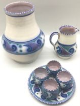Poole Pottery Carter Stabler Adams large OR pattern vase 8" high together with a shape 328 small