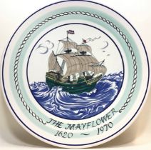 Poole Pottery Mayflower charger decorated by Sue Pottinger 13.6" dia.