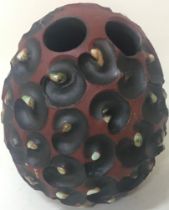 Poole Pottery carved Atlantis bud vase / pen holder A2'2 by Catherine Connett 3.6" high.