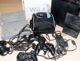 A carton of games consoles including Wii and Playstation