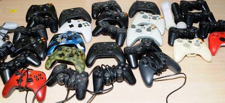 Large quantity of XBox and Playstation controllers