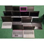 Box of laptops to include HP, Dell and Asus (14).
