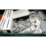 Collection of Wii consoles, controllers and associated items