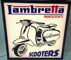 Lambretta light up sign. 60 x 60 x 10cm