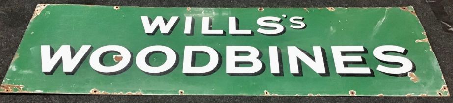 Wills Woodbine enamel sign 18 x 60"