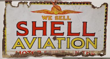 Shell aviation enamel sign.