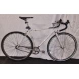 A white racing bike 19" frame size 27" wheel size (26)