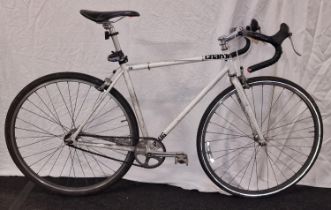 A white racing bike 19" frame size 27" wheel size (26)