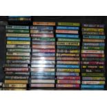 A collection of vintage computer games cassettes, mostly for the Sinclair ZX Spectrum
