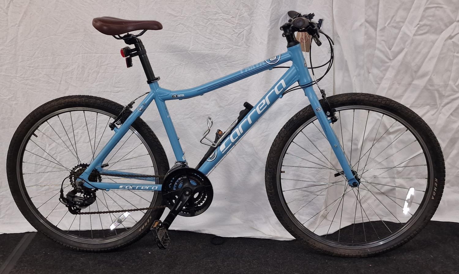 A blue Carrerra parva bike 17" frame size 27" wheel size 21 gears. (37)