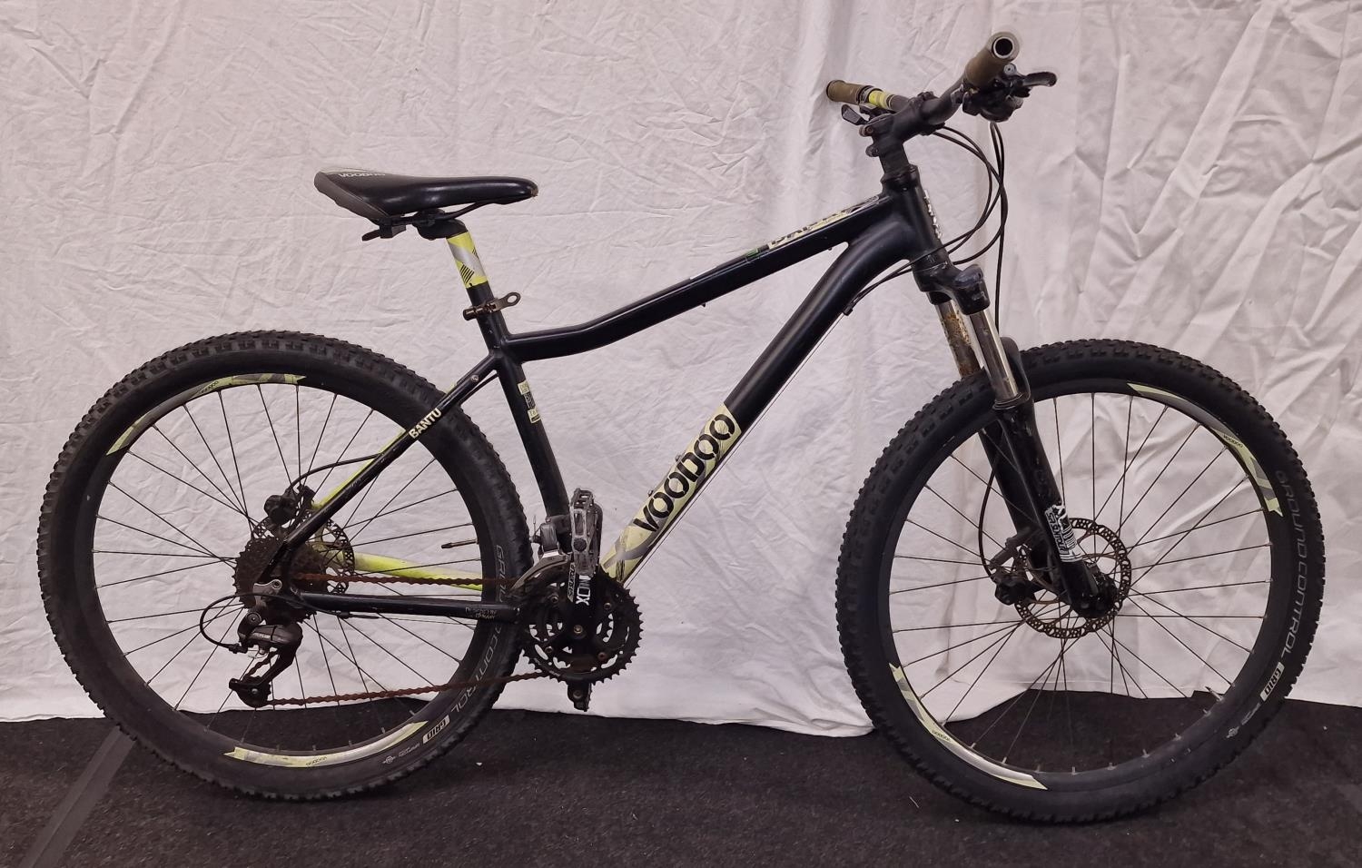 Voodoo Bantu black mountain bike 17" frame size 28" wheel size 27 gears.