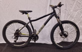 Voodoo Bantu black mountain bike 17" frame size 28" wheel size 27 gears.