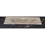 Stainless steel "Aston Martin" advertising Logo sign direct from the merchandising company 220x60cm