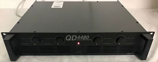 INTER M PRO QUAD AMPLIFIER. This is a rack mount 4 channel amplifier model No. QD4480. Powers up and