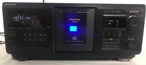 SONY 400 DISC CD CHANGER. This unit comes with remote control and instruction book and is model No.