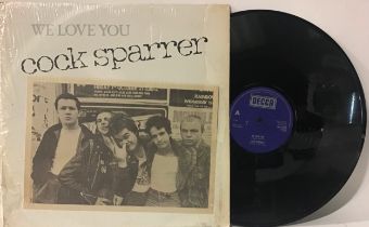 COCK SPARRER ‘WE LOVE YOU/CHIP ON MY SHOULDER’ UK 12” SINGLE. Nice 12” on Decca LFR 13732 from