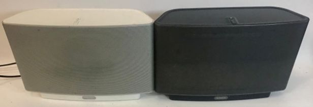 SONOS MUSIC SYSTEMS X 2. These 2 units are Play 5 models and finished in black and white.