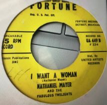 NATHANIEL MAYER 7” SINGLE ‘I WANT A WOMAN’. Found here on US Fortune Label UA 449 and in VG+