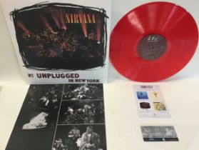NIRVANA RED VINYL ALBUM ‘UNPLUGGED IN NEW YORK’. THis is a limited released vinyl of 1000. Pressed