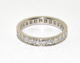 Platinum Diamond full eternity ring of approx 2,5ct size L1/2