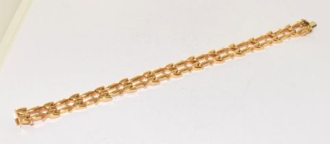 18ct gold articulated fancy link bracelet stamped 750 length 20cm 14g
