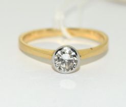 18ct gold Ladies Diamond solitaire ring VS2/SI1 0.5ct size N