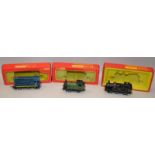 3 x Vintage Tri-ang Locomotives, R152 Diesel Shunter, R355G Industrial Tank and R52S Tank Loco