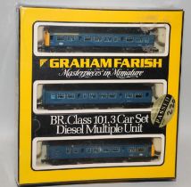 Graham Farish N gauge 8146 3 Car 57ft Diesel Motor Unit Class 101DMBS Motorised, TS and DMC. BR