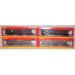 Hornby OO Gauge BR (Ex LNER) 61ft 6in coaches R4566, R4531B x 2 and R4531C. All boxed
