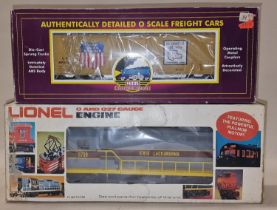 Lionel O gauge Erie Lackawanna no 8759 diesel locomotive boxed together a MTH O scale