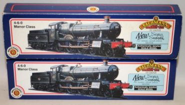 Bachmann OO Gauge 31-300 Manor Class Steam Locomotive c/w another similar ref:31-306. Both Boxed