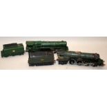 2 x OO Gauge Steam Locomotives with tenders in BR Green, 76000 and 60103 Flying Scotsman