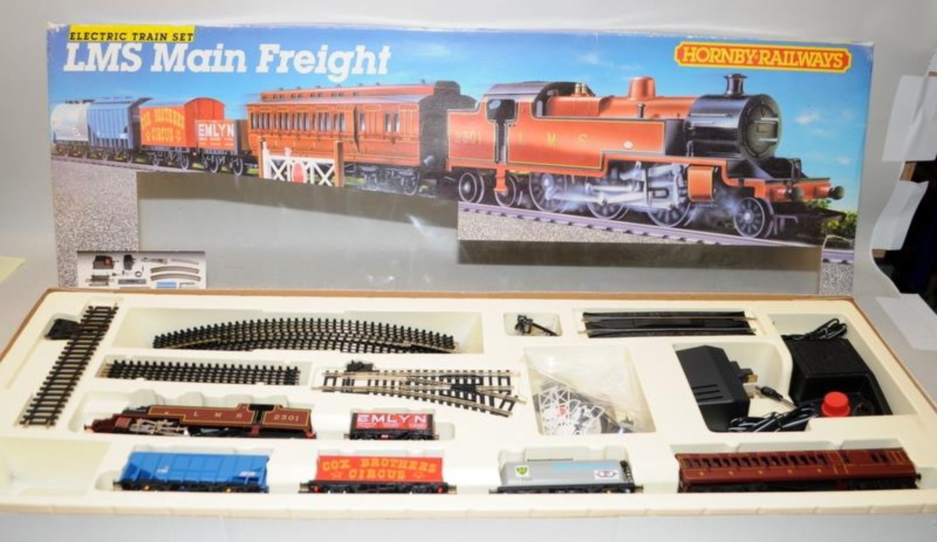 Hornby OO Gauge LMS Main Freight Electric Train Set R886. Storage wear to box. Appears complete - Image 2 of 3