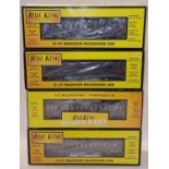 Rail King by MTH 4 x O gauge boxed passenger carriages all in the Madison Pennsylvania livery to