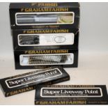 Graham Farish N gauge Track and points, boxed. 5 items in lot