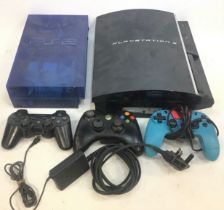 Sony PlayStations 2 and 3 complete with a power supply and 3 hand held controllers.