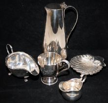 5 items mixed silver and silver plate