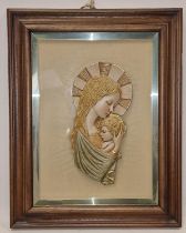 Kitsch vintage religious relief picture 36x45cm