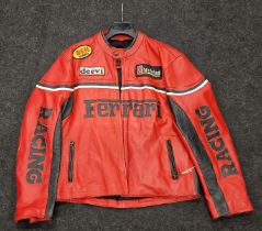 Ferrari design Red leather motorbike jacket XXL