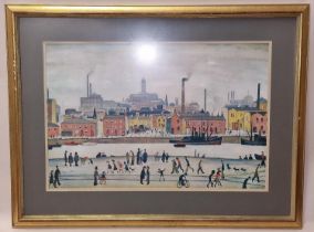 Gilt framed and glazed L.S. Lowry print unnamed 80x60cm