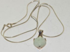 Jade/Peridot 925 silver heart pendant